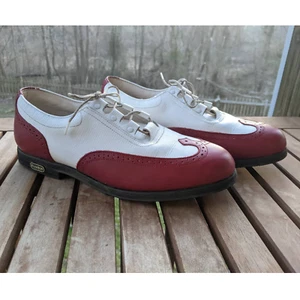 Footjoy Europa Golf Shoes 99291 Size 9.5M Red White ECU - Picture 1 of 10