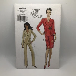 Vogue V8206 Womens 6-12 Unlined Jacket Skirt and Pants Sewing Pattern UNCUT - Picture 1 of 6