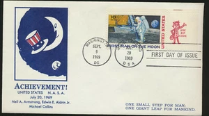 #C76 MOON LANDING Doble Cancelado Con Uso Código Postal Pestaña Sin Dirección, Sin Sellar - Imagen 1 de 1