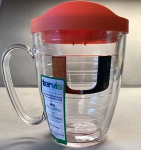 University Of Miami 16oz Tervis Mug With Handle Orange Lid - Picture 1 of 10