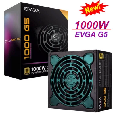 EVGA Power Supply 220-G5-1000-X6 1000 G5 1000W 80+GOLD Fully Modular FDB Fan - Image 1 of 4