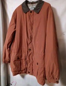 LL BEAN VTG 90s Men's Large Tall Barn Coat Primaloft Plaid Lined Clay Red EUC - Picture 1 of 10