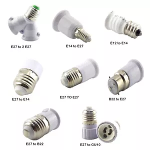 E27 E14 GU10 B22 LED Lamp Light Bulbs Holder Converter Base Socket Adapter - Picture 1 of 12