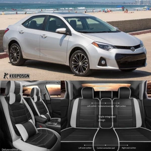 For Toyota Corolla 1998-2018 Leather Car Seat Cover Front Rear Full Set + Pillow - Picture 1 of 22