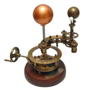 Vintage Messing Orrery Sonnensystem Sonne ~ Erde ~ Mondbewegung wissenschaftlicher Forschungsmodus - Bild 1 von 6