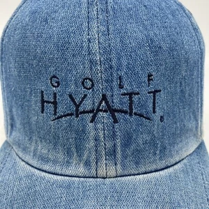 Vintage Denim Golf Hyatt Hat Ball Cap Baseball Gear For Sports Elastic Jean 90s - Picture 1 of 16