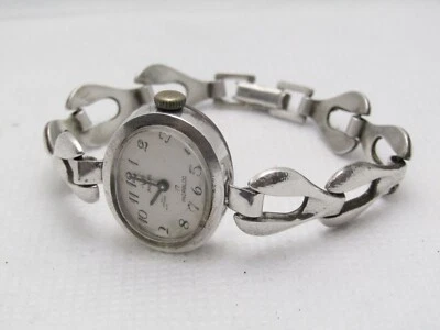 M-42-4 -W-Ancre mechanische Damen-Armbanduhr Silver Watch Handaufzug Silber 835 - Bild 1 von 4