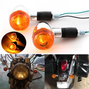 Luces de señalización de giro cromadas intermitentes ámbar para Kawasaki Vulcan 500 EN500C LTD - Imagen 1 de 12
