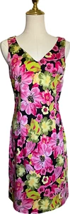 Lily Women's Floral Dress Size Medium Sleeveless V-Neck Multicolor Pink - Picture 1 of 11