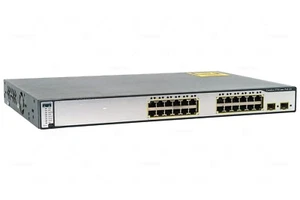 WS-C3750-24PS-S CISCO CATALYST 3750 24-PORT POE 2-PORT SFP STACKABLE SWITCH - Picture 1 of 8