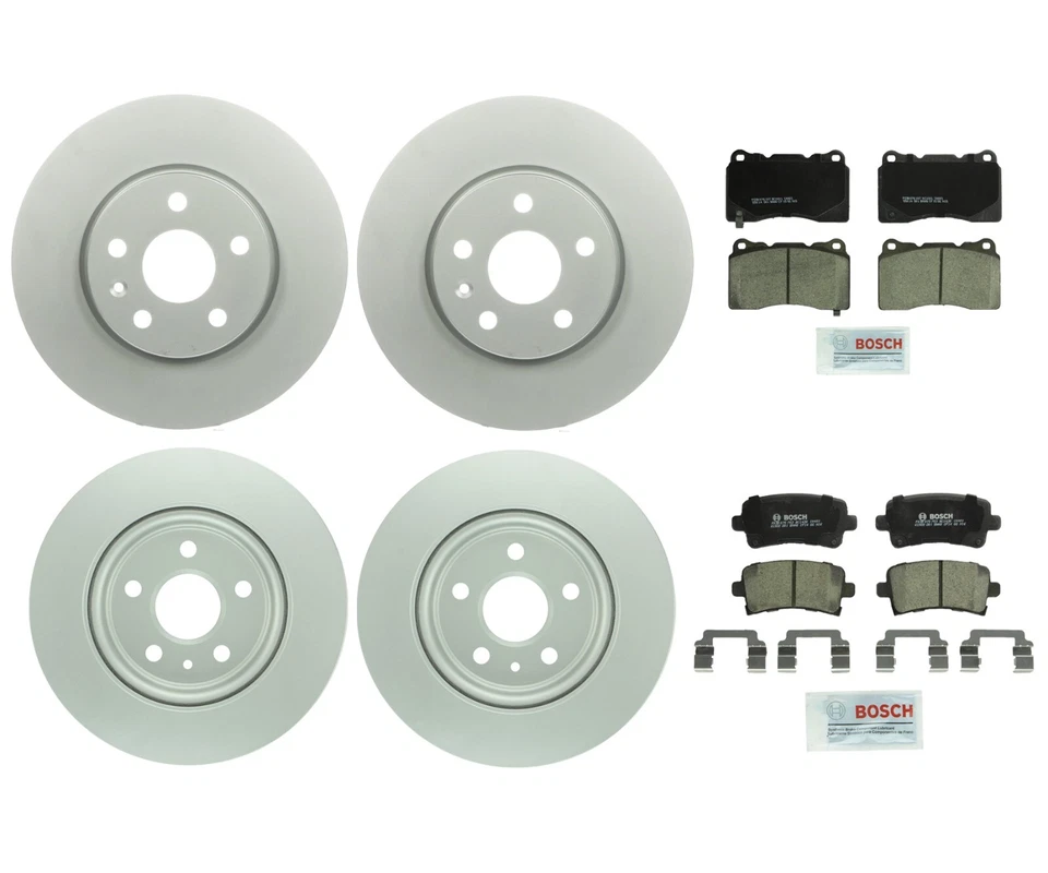 Kit de pastillas cerámicas rotores de disco de freno delanteros y traseros Bosch de 321 mm y 315 mm para Saab 9-5 Foto 1 de 1