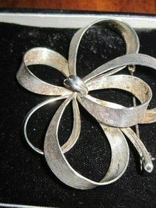 Ladies large vintage 60mm brooch- 925 Silver - Picture 1 of 7