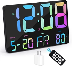 Digital Alarm Clock with Snooze, Temperature, Auto Dimming, 11.5" Large Display - Picture 1 of 12