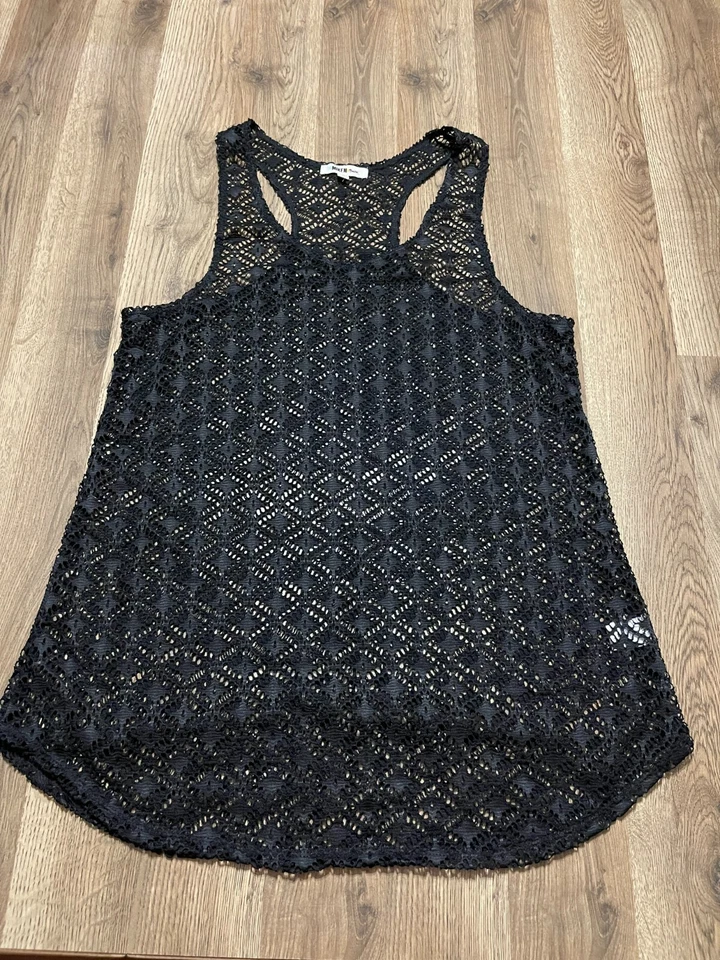 Miken Tank Top, Women's Size XL, Black, See Through, Sleeveless - Image 1 of 4