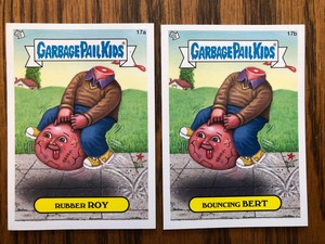2012 TOPPS GARBAGE PAIL KIDS SET BNS1 #17a Rubber ROY & #17b Bouncing BERT