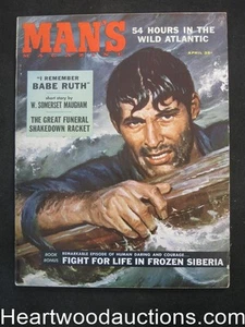 Man's Apr 1958 Babe Ruth Story, Juvenile Delinquent Story, Herb Mott - High Grad - Picture 1 of 1