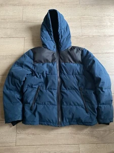 Dkny Womens Blue Black Trimming Hooded Puffer Jacket Coat Size XL Chest 50" - Bild 1 von 13