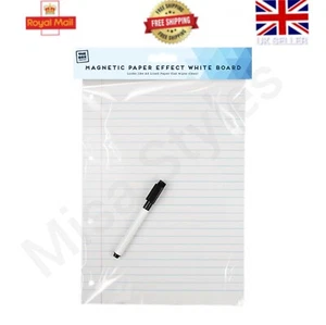 A4 LIMPIEZA SECA MAGNÉTICO PAPEL TABLERO BLANCO EFECTO MINI AVISO OFICINA BORRADOR DE LÁPIZ - Imagen 1 de 2