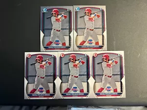 2023 1st Bowman Baseball lot 5 rookie card Phillies nikau pouaka-grego chrome - Picture 1 of 1