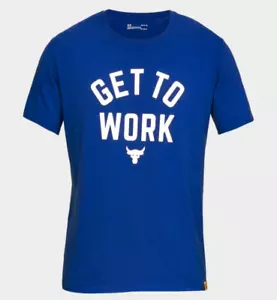 UA Project Rock - Get To Work Blue Brahma Bull Under Armour Camiseta Pequeña - Imagen 1 de 6