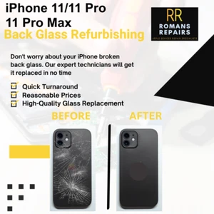 iPhone 11/11 Pro/11 Pro Max Rückseite Glas Ersatz Reparatur Service - Bild 1 von 4