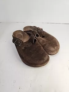 Zoccoli Birkenstock Boston scamosciati marroni da donna taglia US L6 EU 37 - Foto 1 di 4