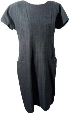 Vestido recto Apostrophe Essentials para mujer talla 6 gris rosa a rayas forrado bolsillos Foto 1 de 4