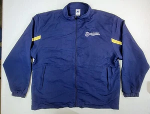 Chaqueta Milwaukee Brewers Para Hombre XL Azul Amarillo De Colección Russell Cremallera Completa Forrada - Imagen 1 de 10