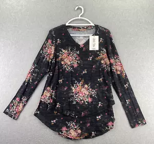 Latched Mama Nursing Breastfeeding Top Blouse Medium Floral V-Neck NEW - Picture 1 of 11