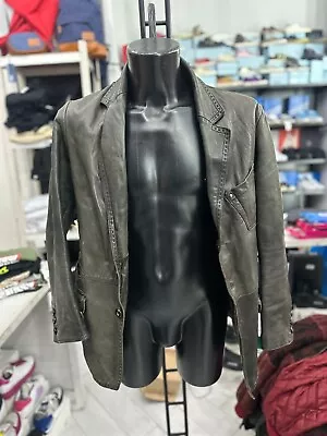 GUESS Lederjacke Gebraucht Man Tgl Grün LLV483 - Bild 1 von 4