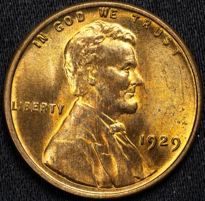 1929-P Lincoln Wheat Penny Cent Choice Uncirculated Red BU+ RD - Image 1 of 4