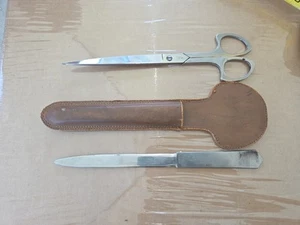 Vintage Carl Everts Solingen Germany Schere & Brieföffner Set 9,5" mit Scheide - Bild 1 von 8