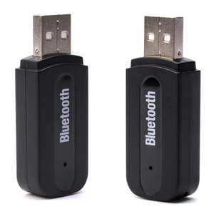 USB Bluetooth 2.0 PC Adapter Wireless Stereo Audio Music Receiver 3.5mm Aux Jack - Afbeelding 1 van 6
