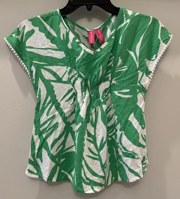 Lilly Pulitzer x Target Boom Boom Tunic Top Girls small 6/6x  Green Palm Print - Image 1 of 4