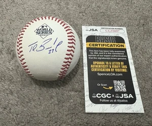 TEXAS RANGERS TONY BEASLEY SIGNED 2023 WORLD SERIES BALL BASEBALL JSA COA - Picture 1 of 4