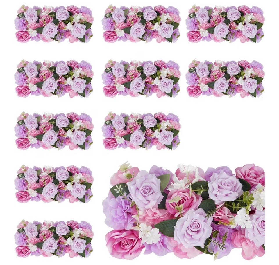 Flower Centerpieces 10 Pack Wedding Artificial Flowers Purple&Pink Arrangements - Image 1 of 4