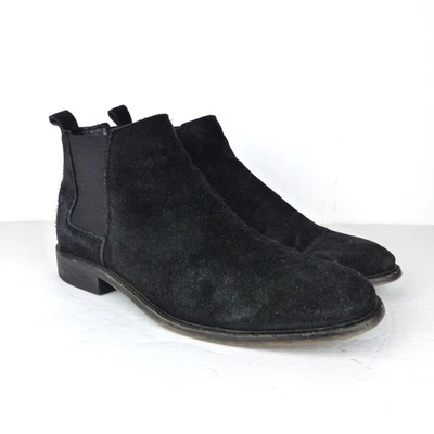 Botas Chelsea All Saints Hombres 12 EE. UU. 45 Negro Torre Gamuza Cuero Pull On Rock Foto 1 de 4