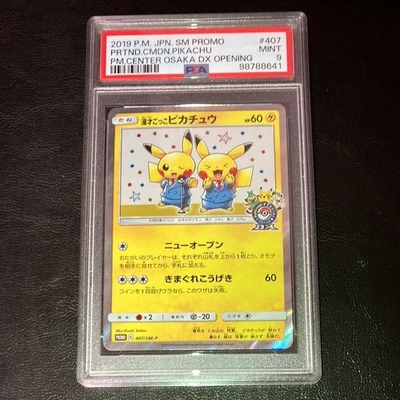 PSA 9 Pretend Comedian 2019 Pikachu 407/SM-P Osaka Center DX Opening Japanese JP - Image 1 of 2