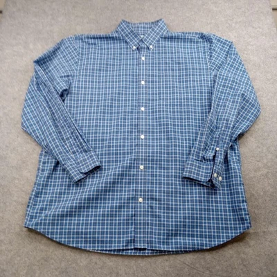 LL Bean Shirt Mens XL Blue Plaid Cotton Button Down Long Sleeve Casual - Image 1 of 4