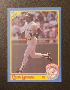 1990 Score # 586 Deion Sanders Rookie New York Yankees RC Baseball - Bild 1 von 1