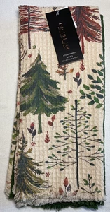 RACHEL ZOE ASCIUGAMANI CUCINA (3) ALBERI VERDE ROSSO 100% COTONE NUOVI CON SCATOLA - Foto 1 di 3