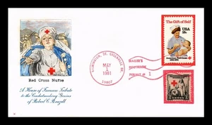DR JIM STAMPS US COVER AMERICAN RED CROSS 100TH ANNIVERSARY FDC COMBO HF CACHET - Picture 1 of 2