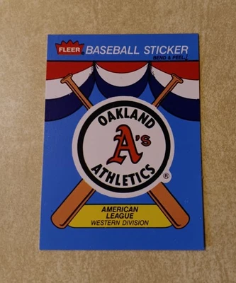 Oakland Athletics 1989 Fleer Team Stickers #NNO Oakland Athletics NM-MT - Image 1 of 2
