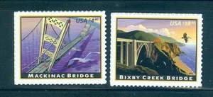 US 4438-4439 Mackinac Bridge & Bixby Creek Bridge, Mint NH - Picture 1 of 1