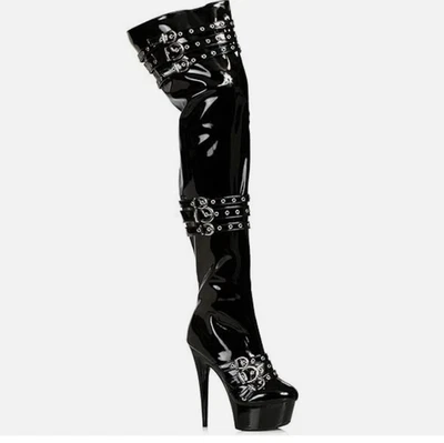 Ellie 7" Stiletto Stretch Thigh High Boots Women 609-Sheridan BLACK - SIZE 11 - Image 1 of 4