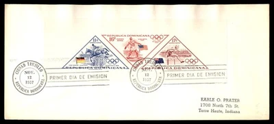 Mayfairstamps República Dominicana FDC 1957 Combo Deportivo Olímpico Primer Día Cubierta a Foto 1 de 2