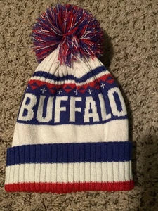 Buffalo Bills Beanie Hat Cap Blue White Red New Pom Winter Knit - Picture 1 of 2