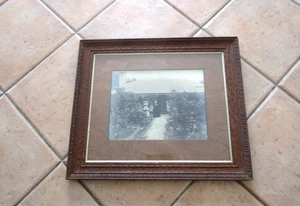 Antique Wooden Australian OAK FRAME & PHOTOGRAPH 1908 - LARGE FRAME 53 x 46 cm - Picture 1 of 5