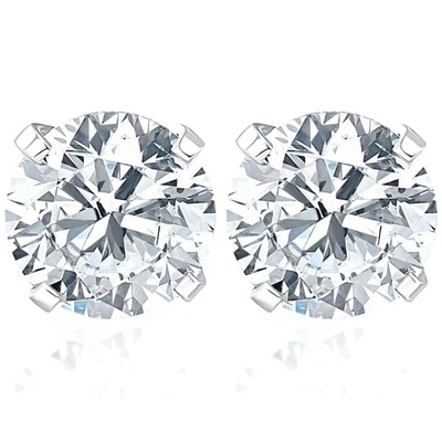 VS 1 Carat (ctw) Diamond Studs in 14k White or Yellow Gold Lab Grown - Image 1 of 4