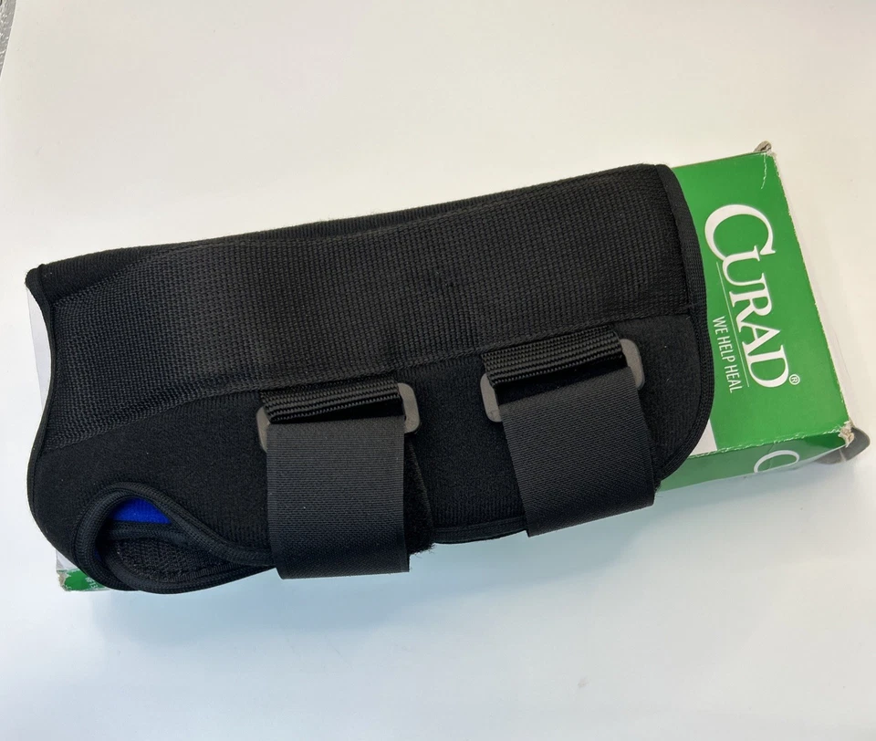 Férula muñeca antebrazo Curad negra/azul izquierda NUEVA abierta, caja dañada ORT18500L Foto 1 de 3